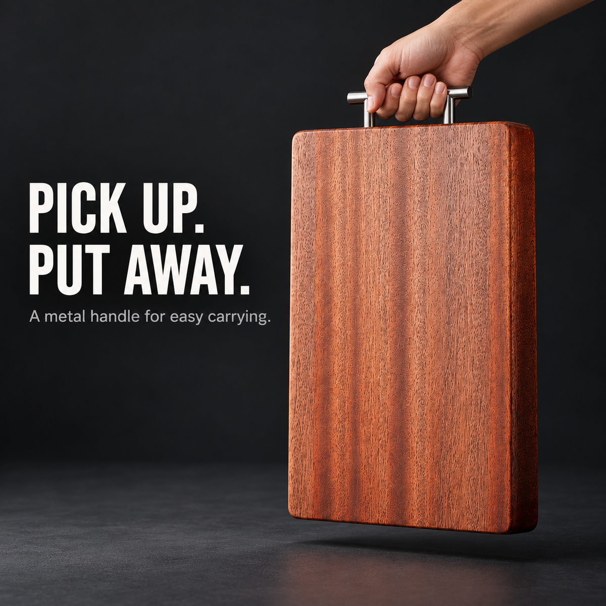 Carrying the Everyday Board by its metal handle