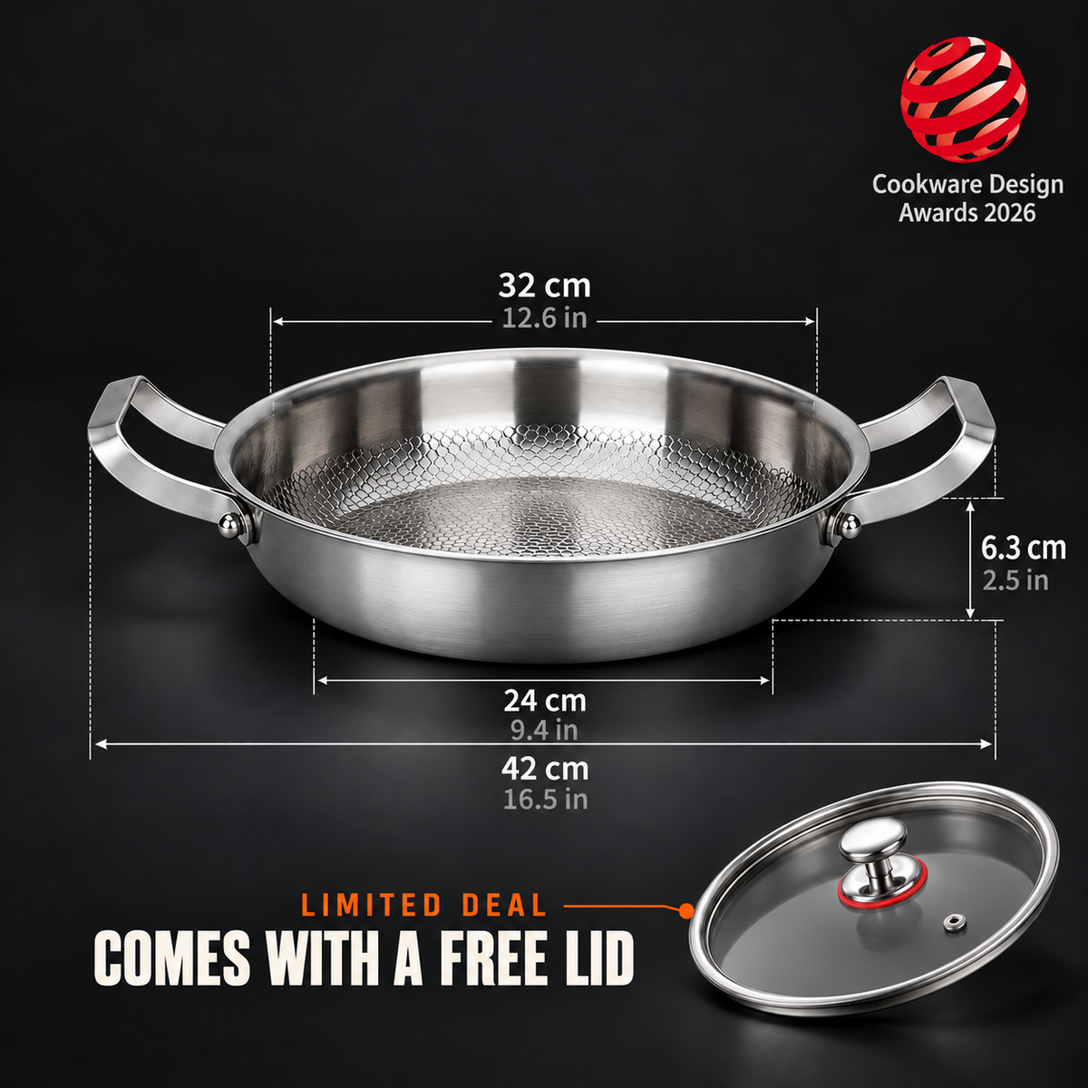 Tinor Gather 32 cm dimensions with free lid